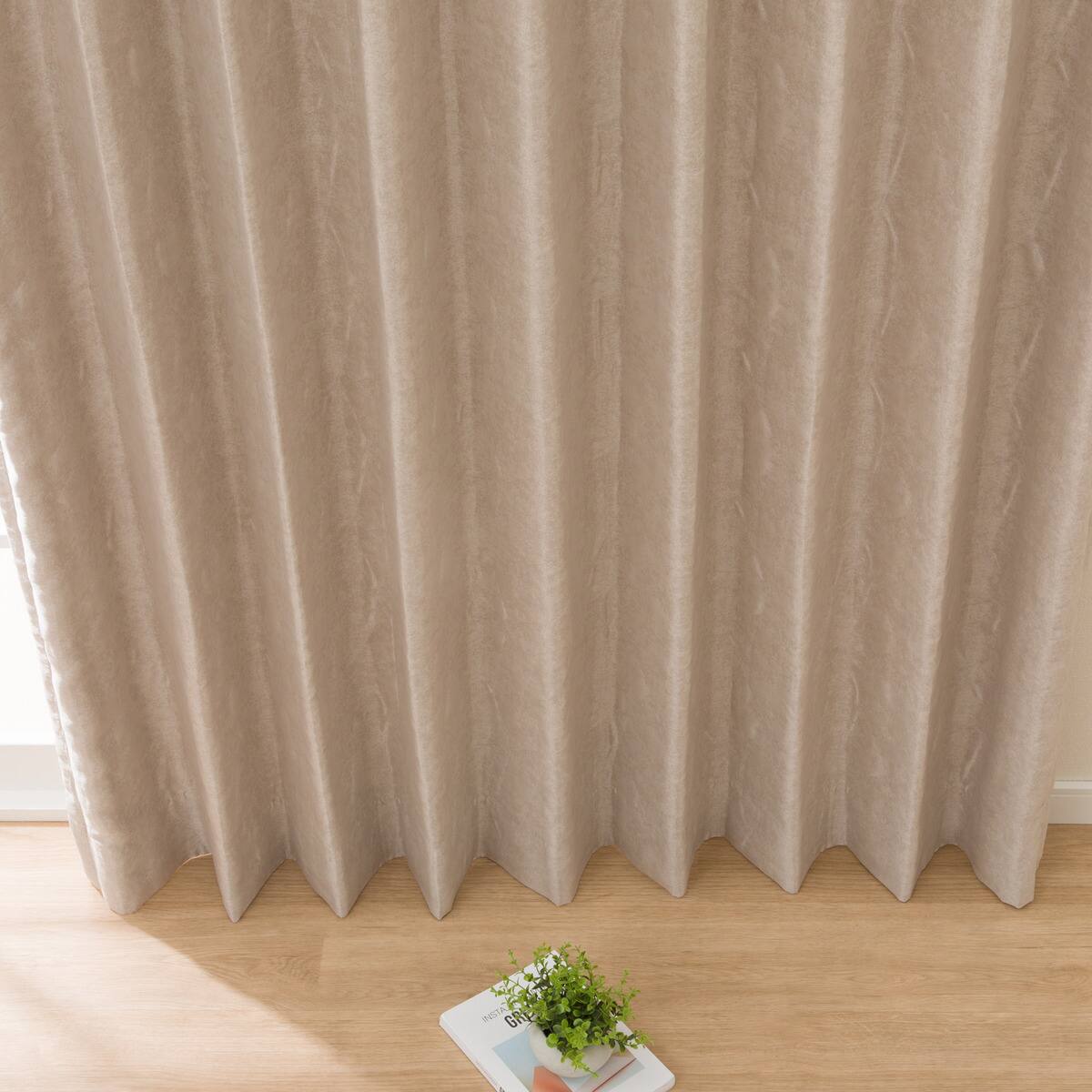 オーダーカーテン OD093 ベージュ 2倍ヒダ(幅40-100/丈40-140cm