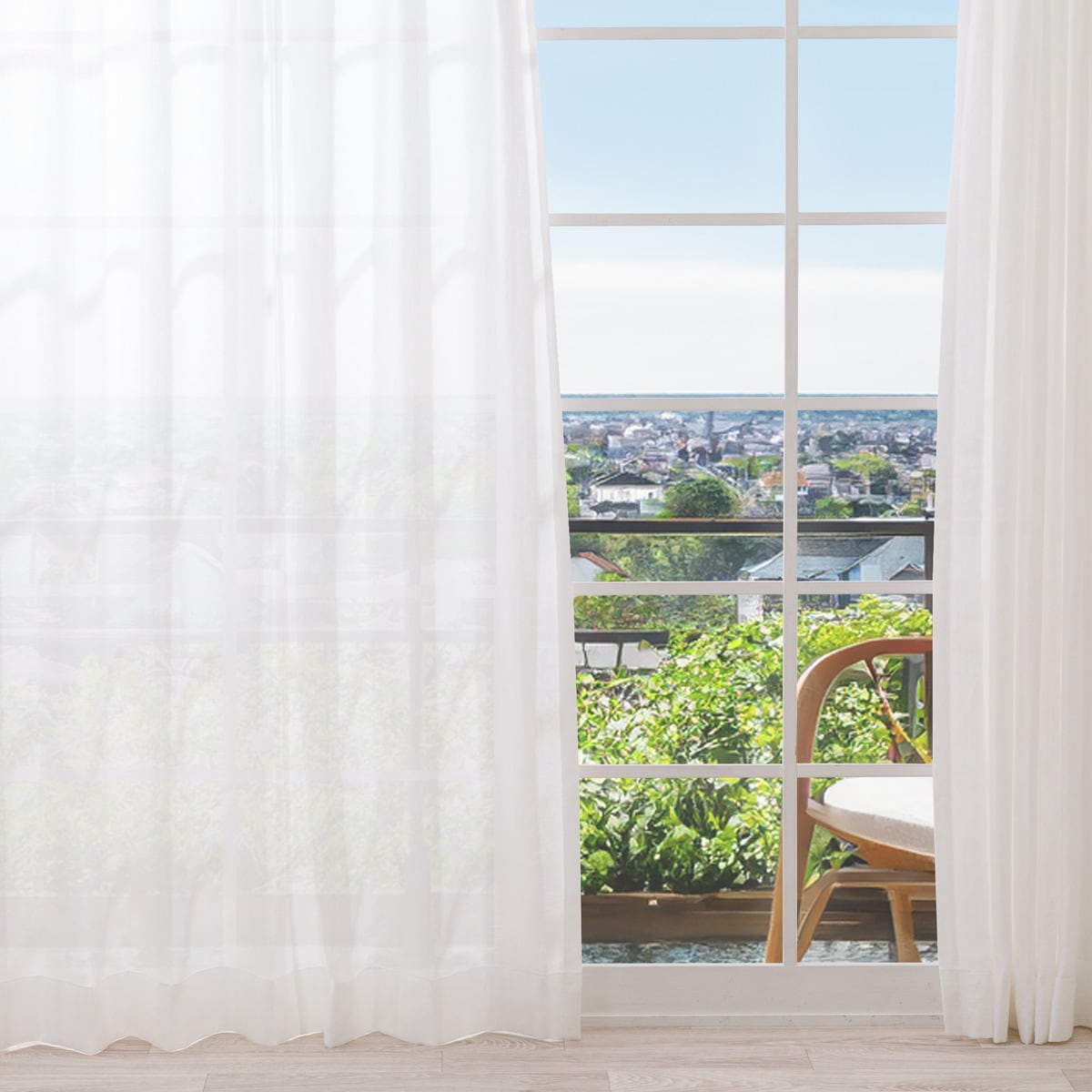 オーダーレースカーテン OL037 2倍ヒダ(幅-100/丈-140cm