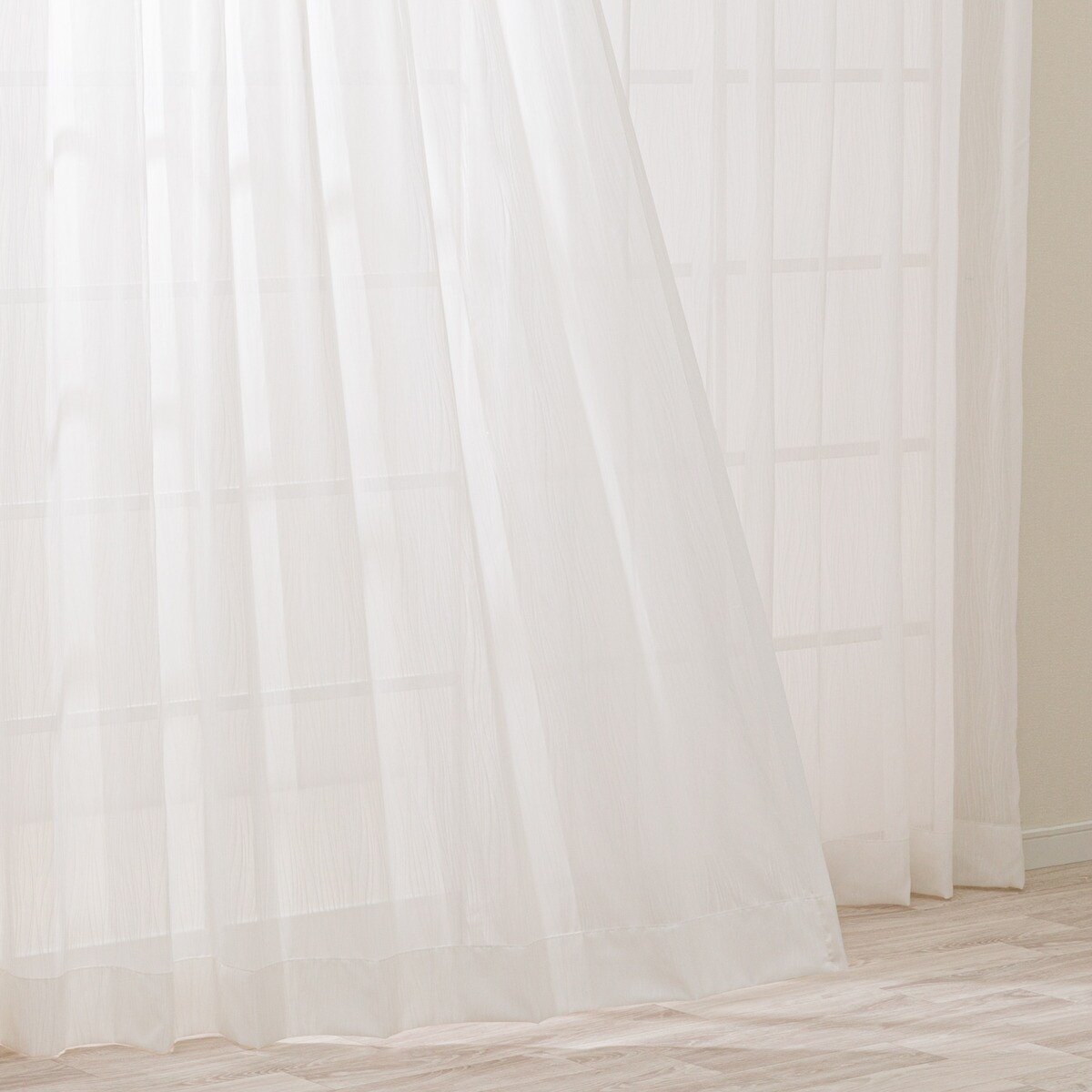 オーダーレースカーテン OL040 ホワイト 2倍ヒダ(幅-100/丈-140cm