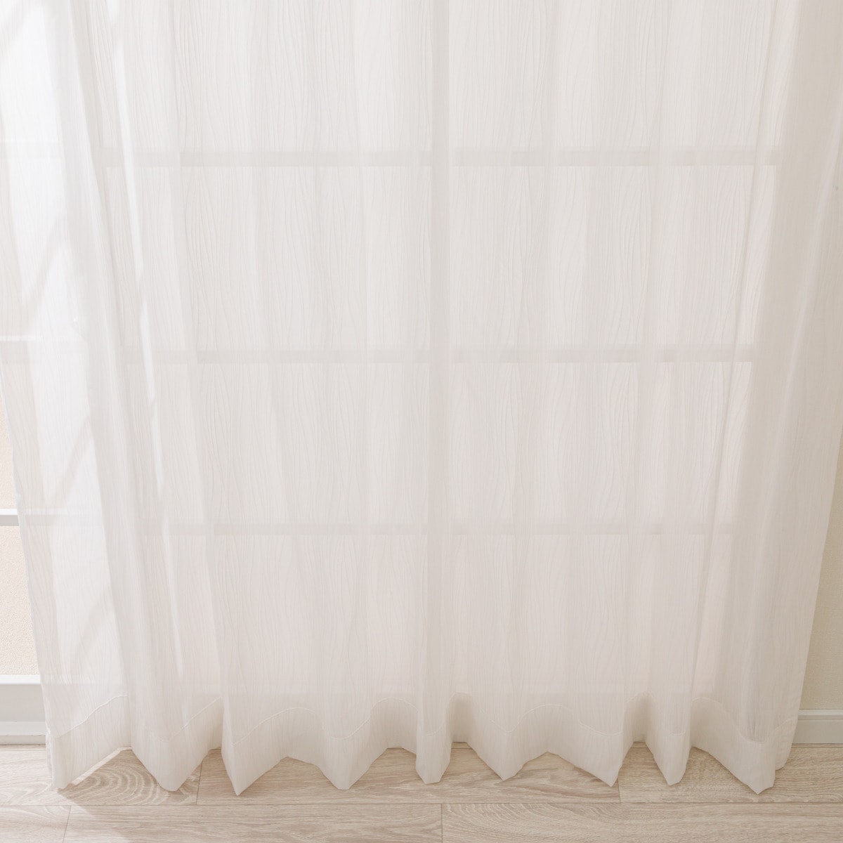 オーダーレースカーテン OL040 ホワイト 2倍ヒダ(幅-100/丈-140cm