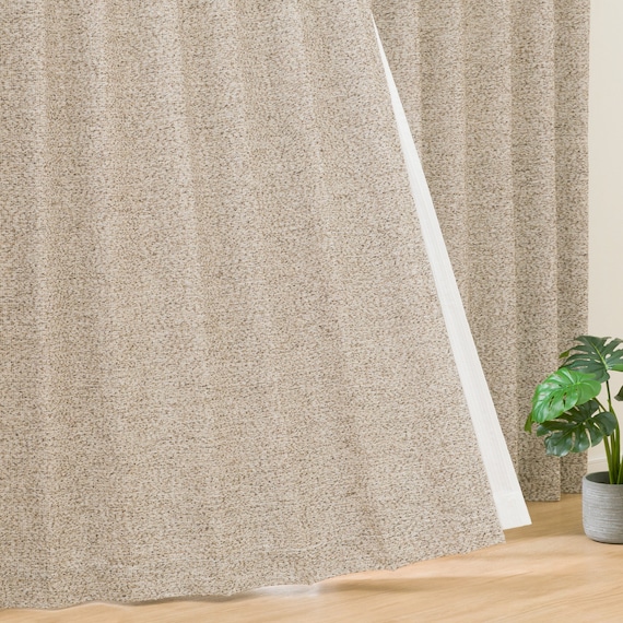 (1枚入り)裏地付き遮光2級・遮熱ジャカードカーテン(PK058 BE 100X135X1) 1枚目画像