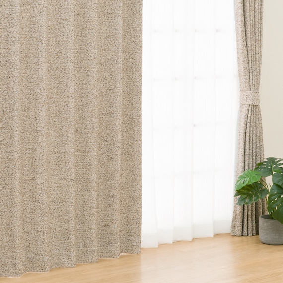 (1枚入り)裏地付き遮光2級・遮熱ジャカードカーテン(PK058 BE 100X135X1) 3枚目画像