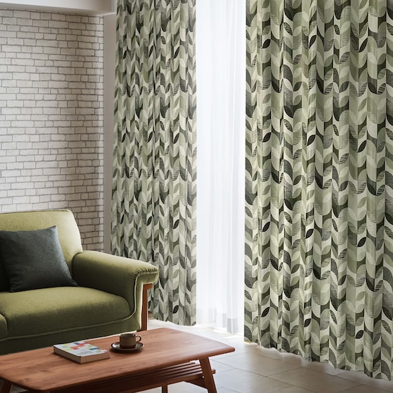 (1枚入り)裏地付き遮光2級・遮熱ジャカードカーテン(PK136 GR 100X110X1) 2枚目画像