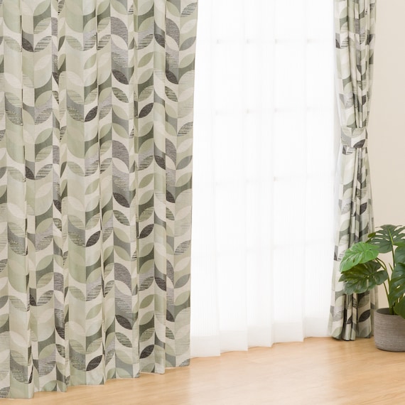 (1枚入り)裏地付き遮光2級・遮熱ジャカードカーテン(PK136 GR 100X110X1) 3枚目画像