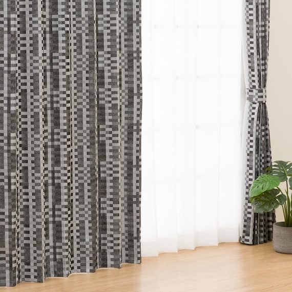 (1枚入り)裏地付き遮光1級・遮熱ジャカードカーテン(PK141 GY 100X110X1) 3枚目画像