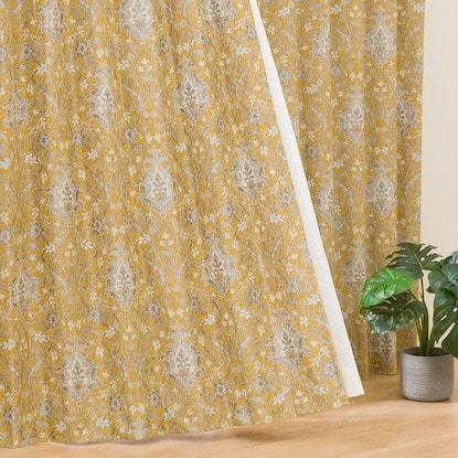 (1枚入り)裏地付き遮光2級・遮熱カーテン(PK143 YE 100X110X1) 1枚目画像