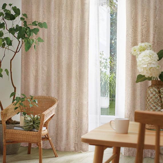 (1枚入り)裏地付き遮光2級・遮熱ジャカードカーテン(PK159 IV 100X135X1) 2枚目画像