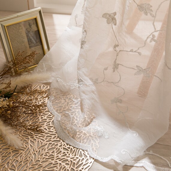 UVカット・繋ぎ目なしレースカーテン RL138(100X133X2) 3枚目画像