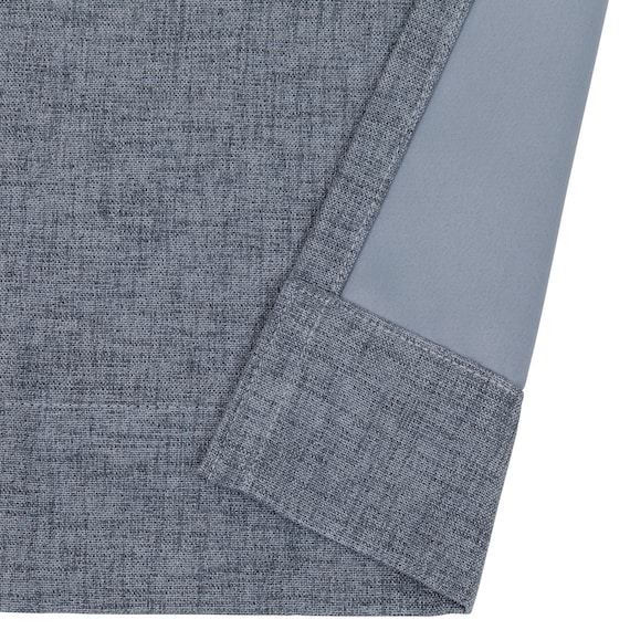 【くすみカラー/273サイズから選べる】 防炎・遮光1級・断熱・保温カーテン(LW2929 100X70X2 ブルーグレー) 9枚目画像