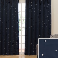 遮光1級・遮熱ドレープカーテン(スター ネイビー DH145)