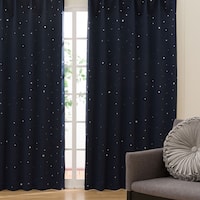 お好みサイズカーテン スターNV DH145 ネイビー(幅201-300/丈171-220cm)