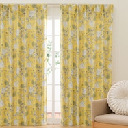遮光・遮熱 お好みサイズカーテン(リーフ イエロー DH143)