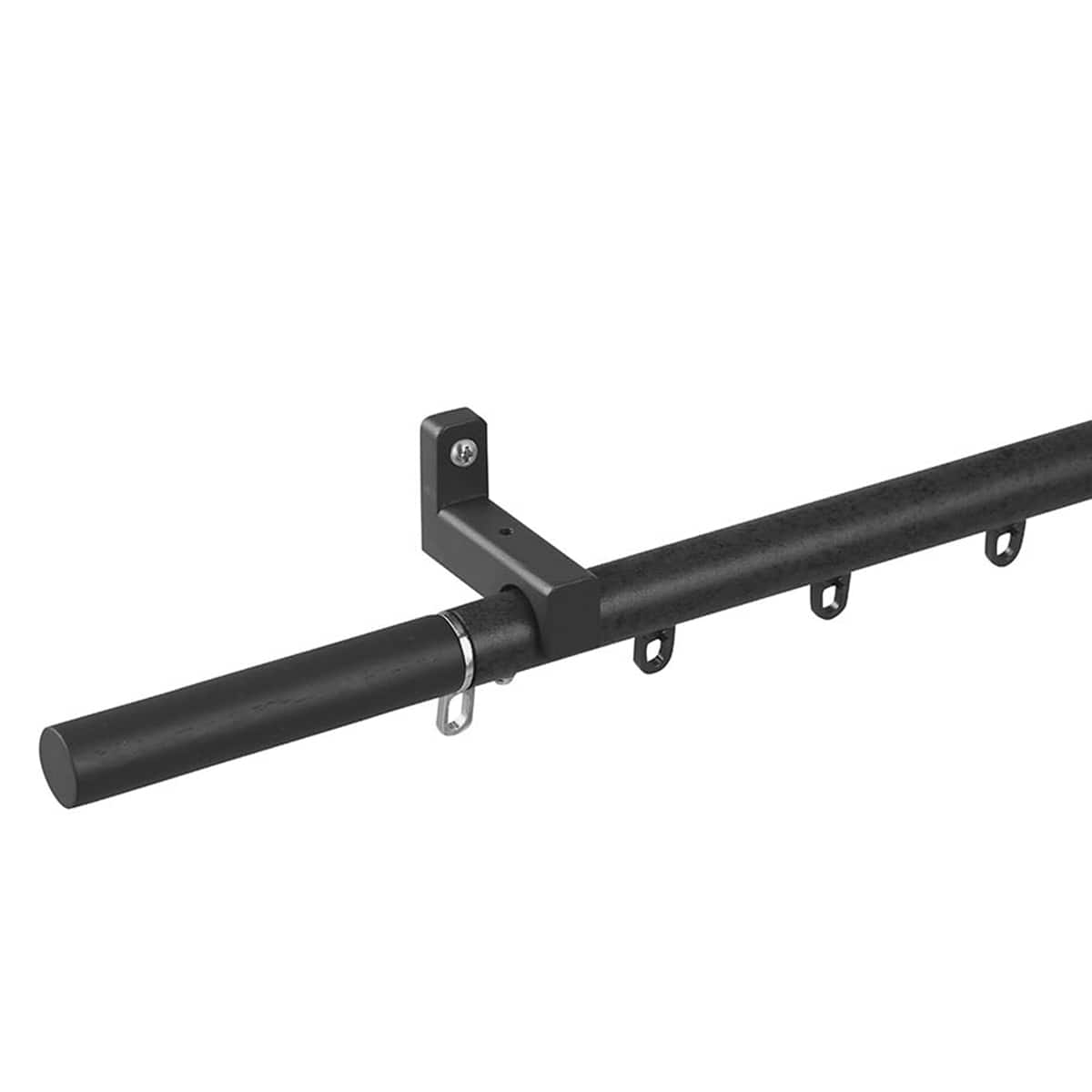 正面付け用】伸縮式カーテンレール(NJL ダークグレー 200cm/シングル