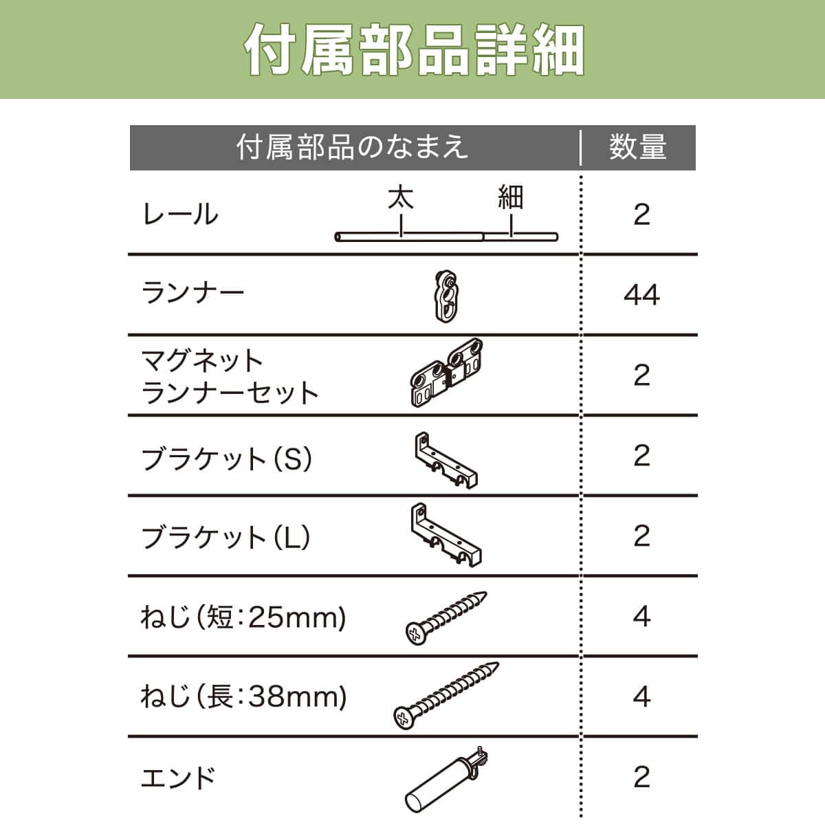 正面付け用】伸縮式カーテンレール(NJL ダークグレー 200cm/ダブル
