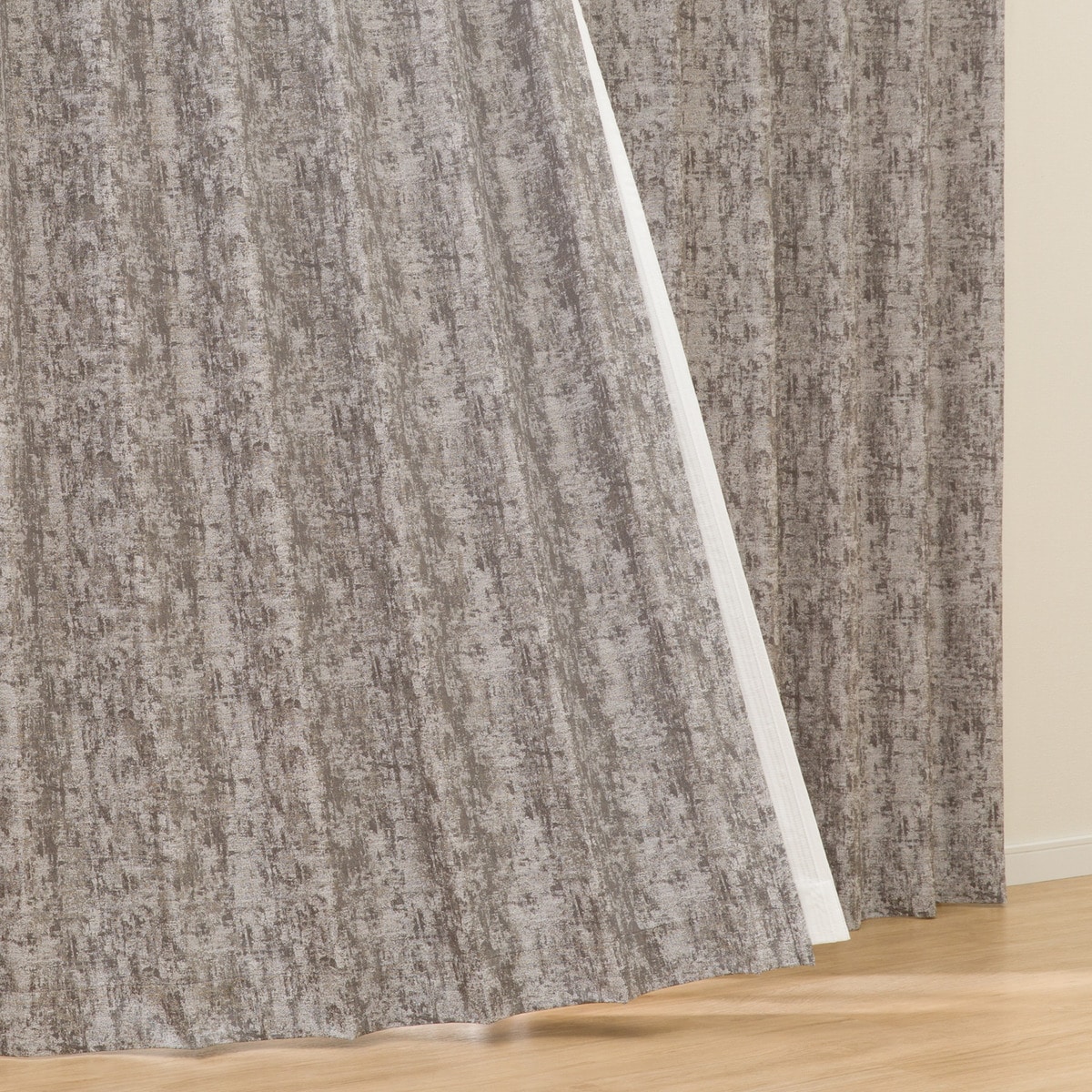 裏地付き遮光1級・遮熱ジャカードカーテン(RK015 DkGY 100X200X2