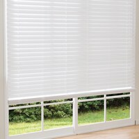 ひもなし簡単昇降 木製風PVCブラインド(165X138 WH)