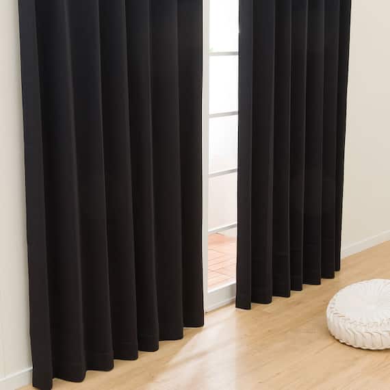 遮光1級・遮熱カーテン&遮像・遮熱レース4枚セット(100X135X4 ブラック DH152) 8枚目画像