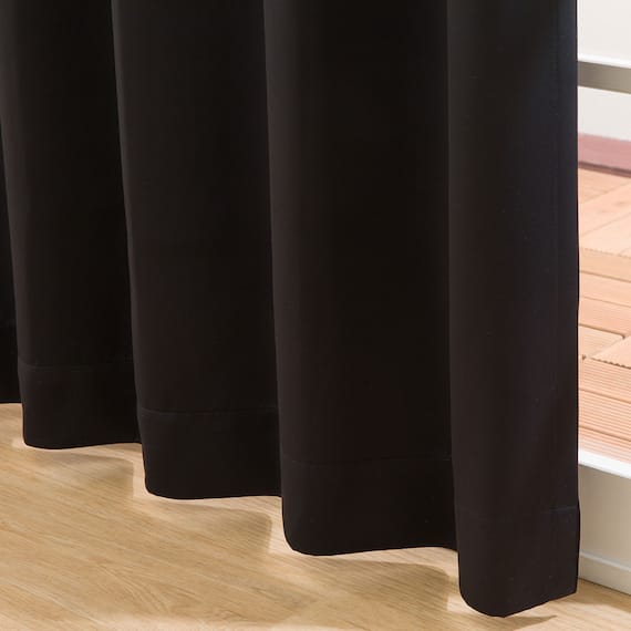 遮光1級・遮熱カーテン&遮像・遮熱レース4枚セット(100X135X4 ブラック DH152) 12枚目画像