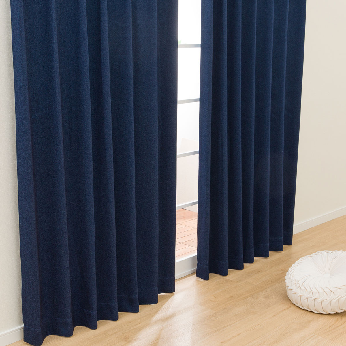 遮光1級カーテン＆レース4枚セット(100X135X4 ネイビー DH151