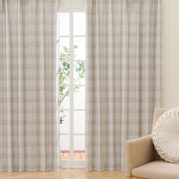 遮光3級･遮熱カーテン&遮熱･遮像レース4枚セット(100X200X4 ベージュ DH153) 1枚目画像