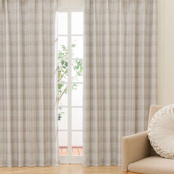 遮光3級・遮熱カーテン&遮熱・遮像レース4枚セット(100X200X4 ベージュ DH153) 1枚目画像