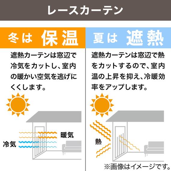 遮光3級･遮熱カーテン&遮熱･遮像レース4枚セット(100X200X4 ベージュ DH153) 6枚目画像
