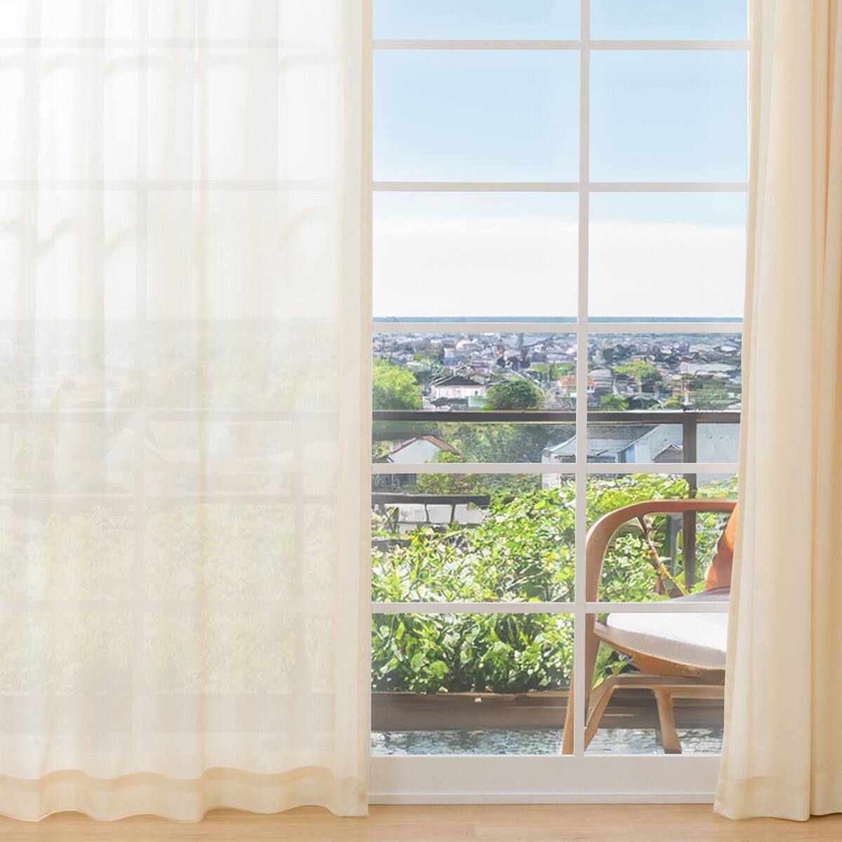 UVカット・保温・遮熱・156サイズレースカーテン (プリントカラー