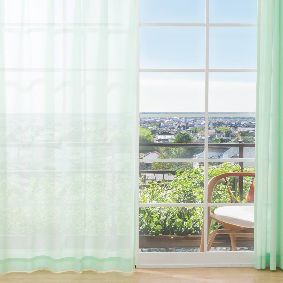 UVカット・保温・遮熱・156サイズレースカーテン (プリントカラー