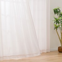 UVカット・保温・遮熱・156サイズレースカーテン (プリントカラー ベージュ 100X218X2)