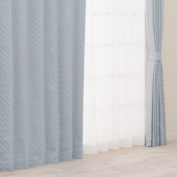 裏地付き遮光2級・遮熱ジャカードカーテン(PK186 100X110X2) 2枚目画像