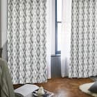 裏地付き遮光2級・遮熱ジャカードカーテン ブルー(PK212 100X110X2) 2枚目画像