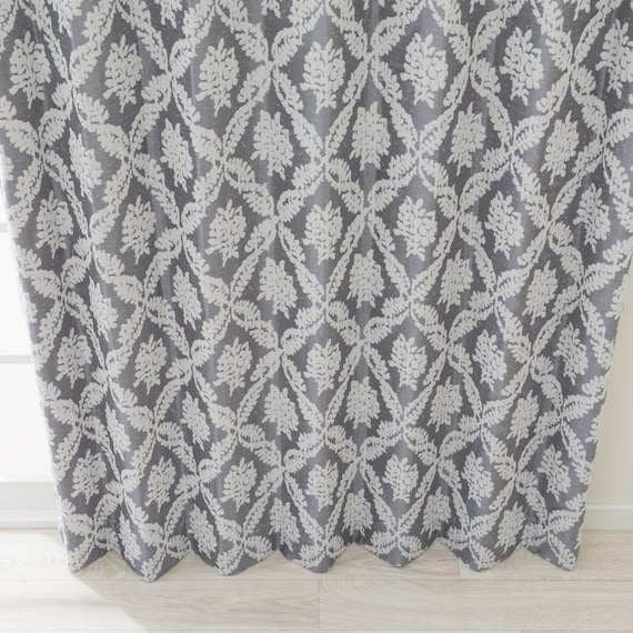 裏地付き遮光2級・遮熱ジャカードカーテン ブルー(PK212 100X110X2) 8枚目画像