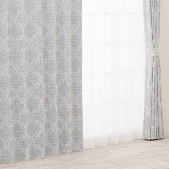 裏地付き遮光2級・遮熱ジャカードカーテン(PK215 100X110X2) 2枚目画像