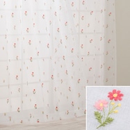 お好みサイズレースカーテン RL174 レッド