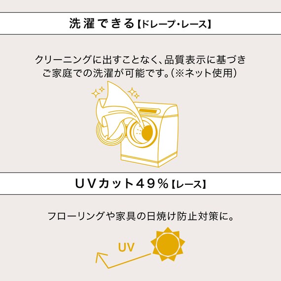遮光1級･遮熱カーテン&レース4枚セット(RP018 100X110cmセット) 10枚目画像