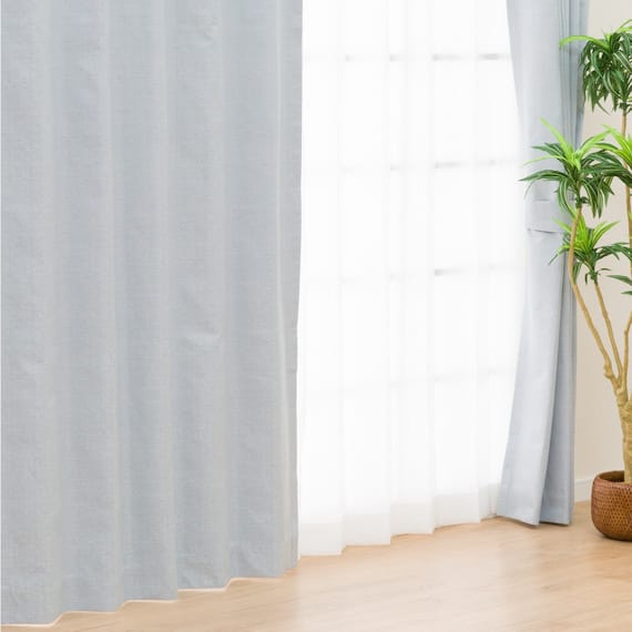 遮光1級・遮熱・保温・遮音カーテン(RD120 ブルー 150X178X2) 2枚目画像