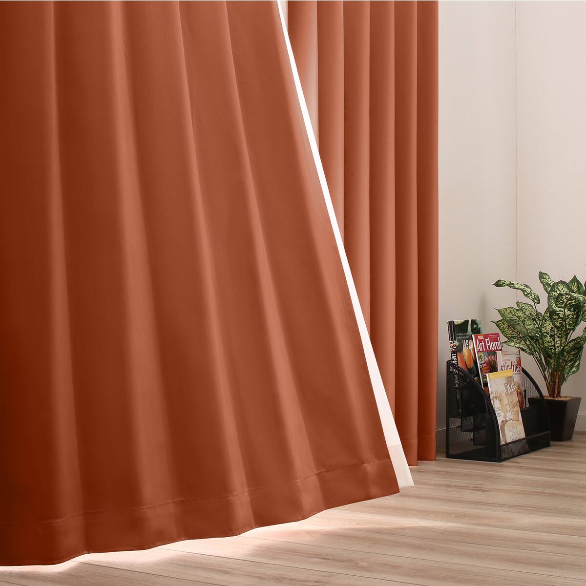 21色156サイズ・遮光・遮熱・防炎カーテン(130X255X1 テラコッタ DH156