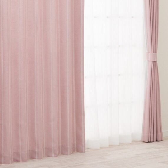 遮光3級カーテン(RD115 ローズ 100X110X2) 2枚目画像