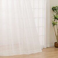 273サイズ天然素材風カラーレースカーテン(RFC0016　130x193x1　WH)