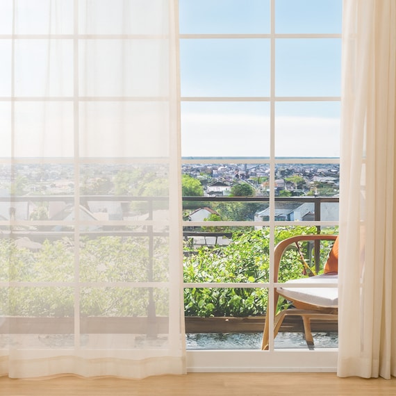 273サイズ天然素材風カラーレースカーテン(RFC0016 100x68x2 BE) 2枚目画像