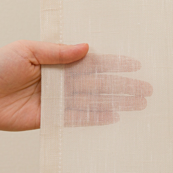 273サイズ天然素材風カラーレースカーテン(RFC0016 100x68x2 BE) 5枚目画像