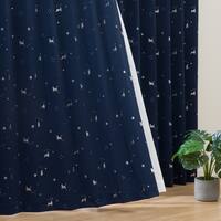 遮光1級・遮熱・保温273サイズ 猫箔カーテン(FD1875　200x230x1　NV)