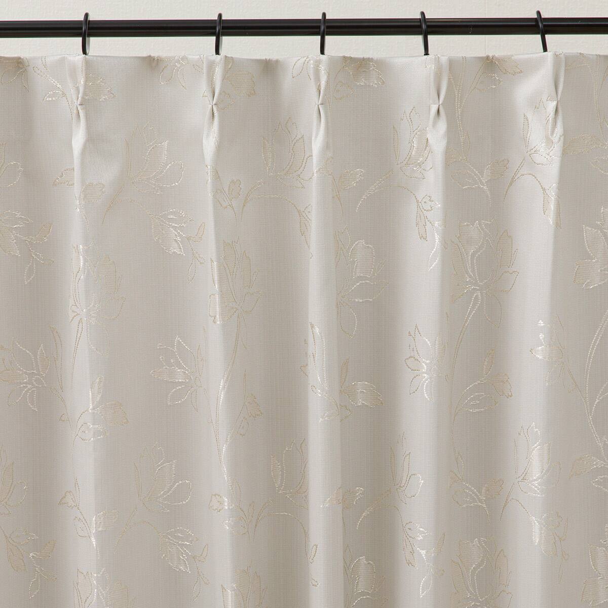 遮光1級・遮熱・遮音ドレープカーテン(100X200X2 アイボリー DH174