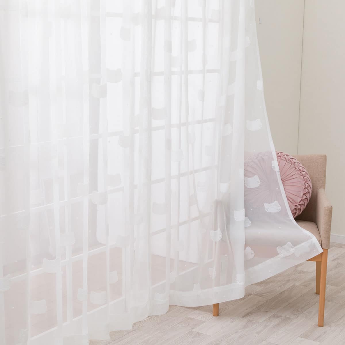 お好みサイズレースカーテン ネコ DH175(幅-100/丈90-170cm) | ニトリ