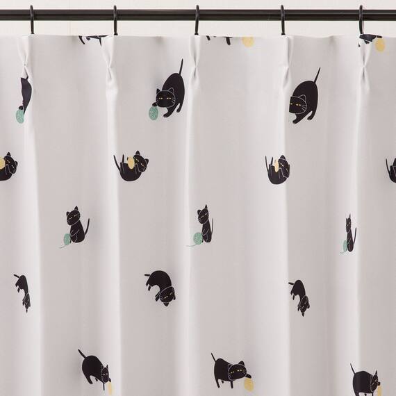 遮光3級·遮熱カーテン&レース4点セット(100x135x4 デコネコ DH176) 7枚目画像