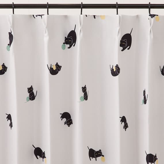 遮光3級·遮熱カーテン&レース4点セット(100x135x4 デコネコ DH176) 7枚目画像