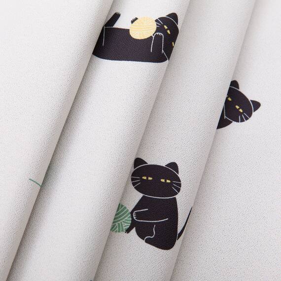 遮光3級·遮熱カーテン&レース4点セット(100x135x4 デコネコ DH176) 8枚目画像