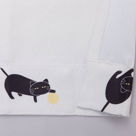 遮光3級·遮熱カーテン&レース4点セット(100x135x4 デコネコ DH176) 11枚目画像