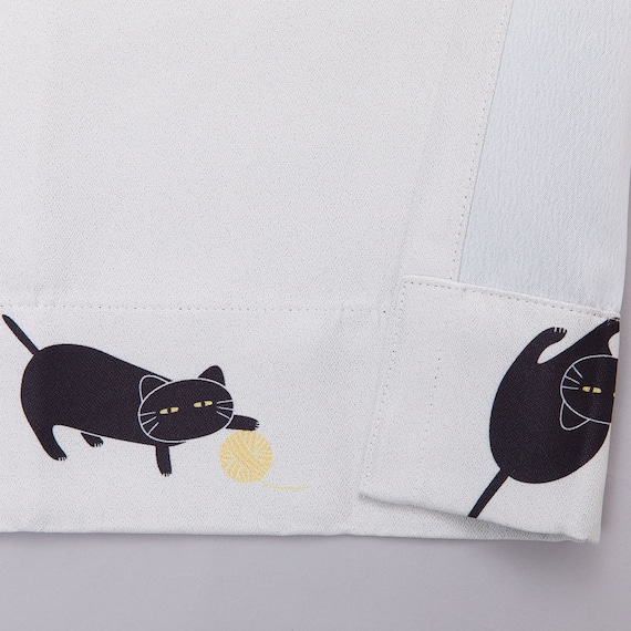 遮光3級·遮熱カーテン&レース4点セット(100x135x4 デコネコ DH176) 11枚目画像