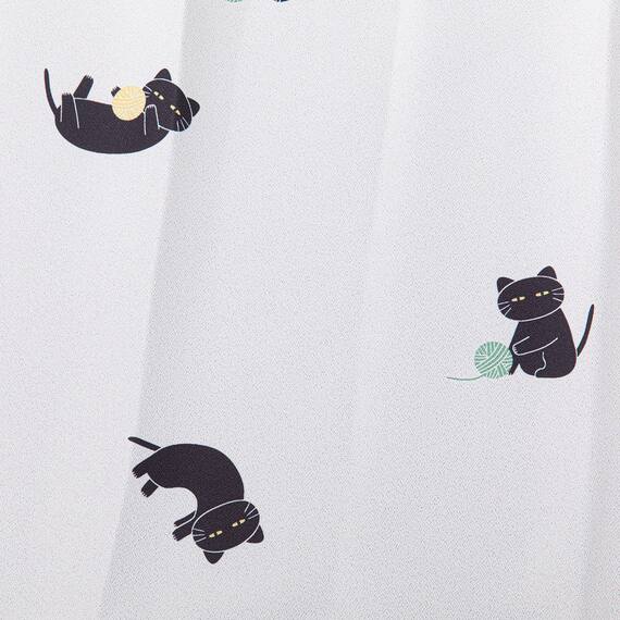 遮光3級·遮熱カーテン&レース4点セット(100x135x4 デコネコ DH176) 12枚目画像